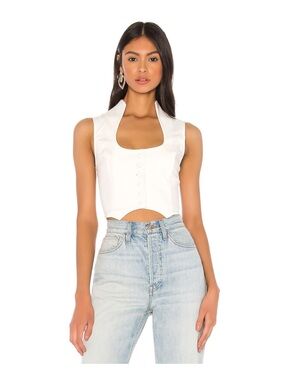NWT superdown White Frazier top Corset Tank Sz XS